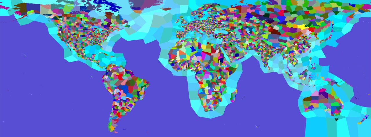 The Long Century's world map, divided into thousands of provinces
